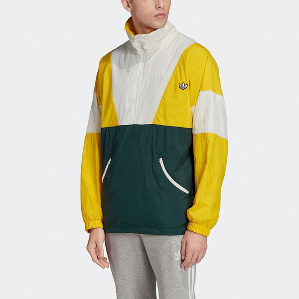 Куртка adidas originals Track Top Super Colorblock Logo Half Zipper Jacket Yellow, желтый — фото 3