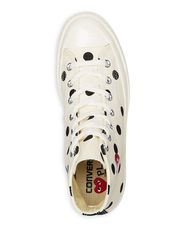 Высокие кеды унисекс Comme Des Garcons PLAY x Converse Chuck Taylor, коричневый/бежевый — фото 2