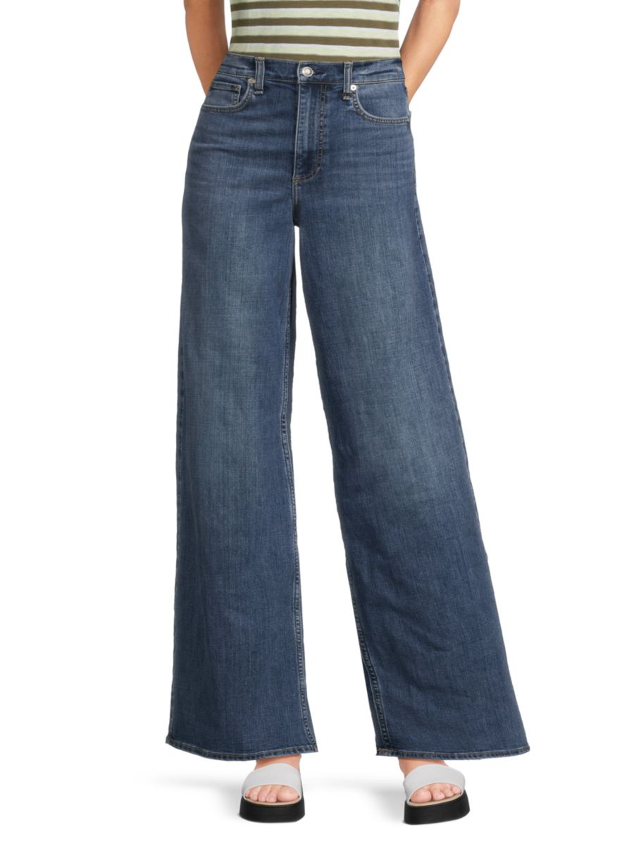 

Джинсы Serena средней степени стирки с широкими штанинами rag & bone, цвет Bright Blue