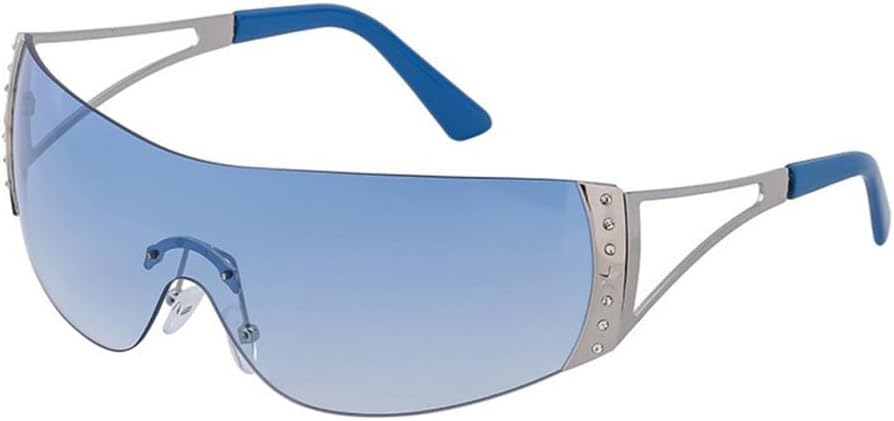 

Солнцезащитные очки для женщин в стиле ретро, ​​большие солнцезащитные очки обтекаемой формы, женские солнцезащитные очки без оправы Da Sole Donna generic, C5 Silver Blue