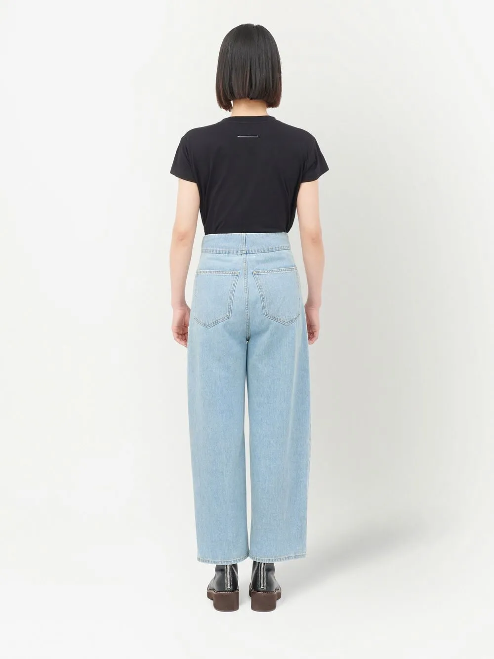 Укороченные джинсы средней посадки MM6 Maison Margiela, синий — фото 4