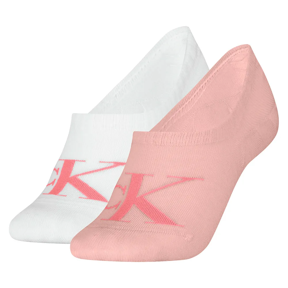 

Носки 2 шт Calvin Klein Jeans High Cut Monogram no show, белый