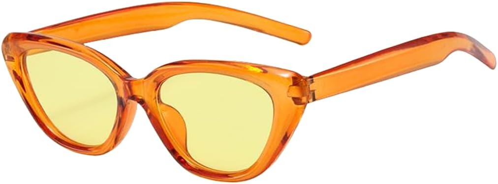 

Винтажные женские солнцезащитные очки «кошачий глаз», винтажные мужские солнцезащитные очки в маленькой оправе, роскошные очки с защитой от УФ-излучения UV400 TVTBBVV, Orange Yellow