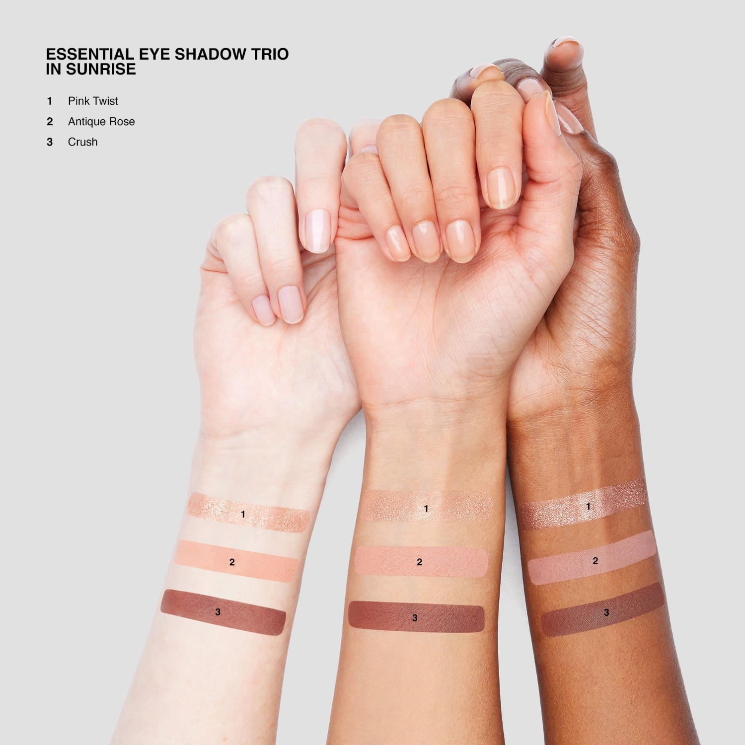 Тени для век essential eye shadow trio Bobbi Brown, sunrise, вес 3.4 гр. — фото 4