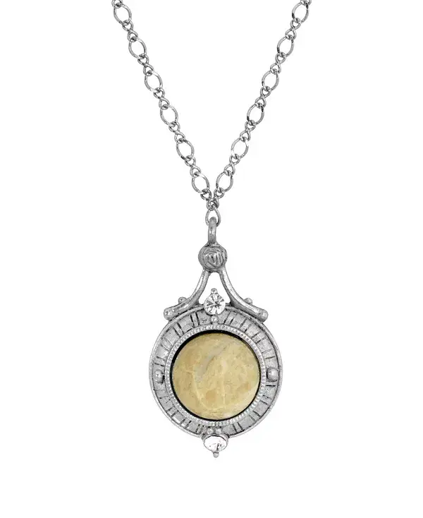 

Ожерелье из серебристого полудрагоценного круглого камня 2028, brown