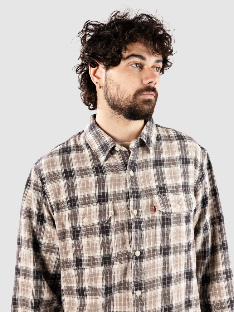 Рубашка Levi's Jackson Worker Hemd, oatmeal flannel — фото 4
