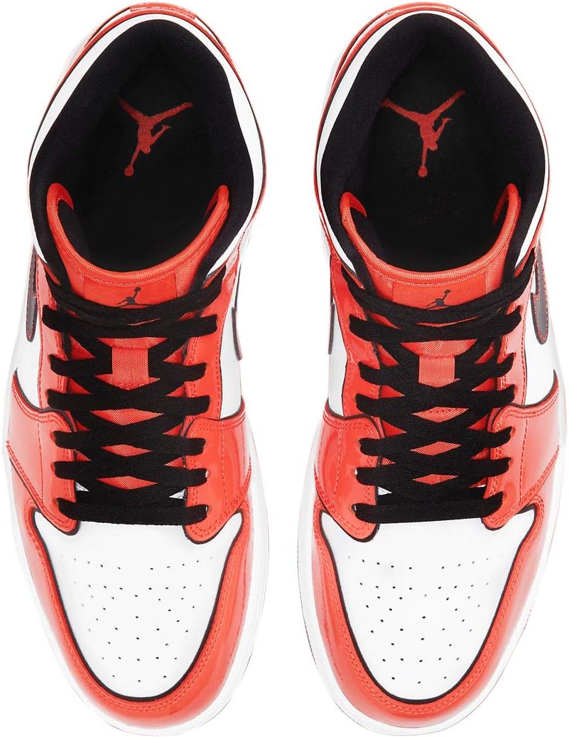 Мужские баскетбольные кроссовки Nike Air Jordan 1 Mid, оранжевый/черный/белый — фото 4