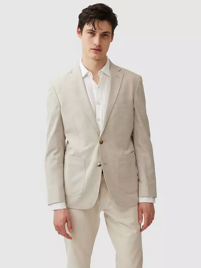 

Блейзер Rodd & Gunn Chester Place Cotton Wool Blend Slim Fit, слоновая кость