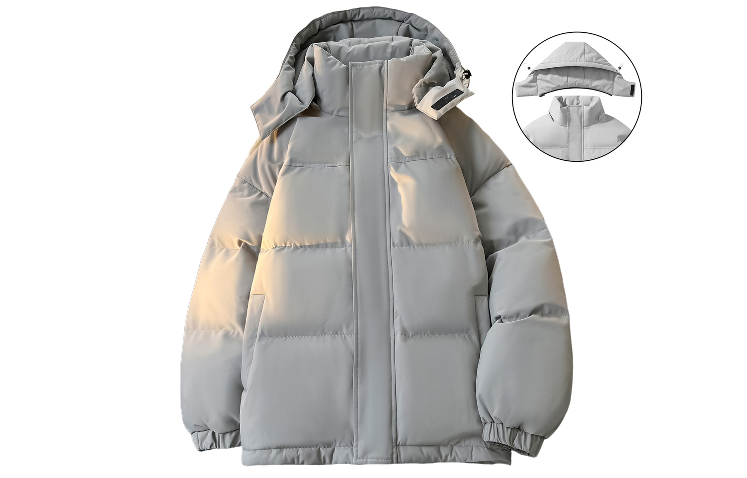

WARRIOR Пуховик Huichao Riding The Wind Collection унисекс, Light Gray [Hats & Caps Detachable]