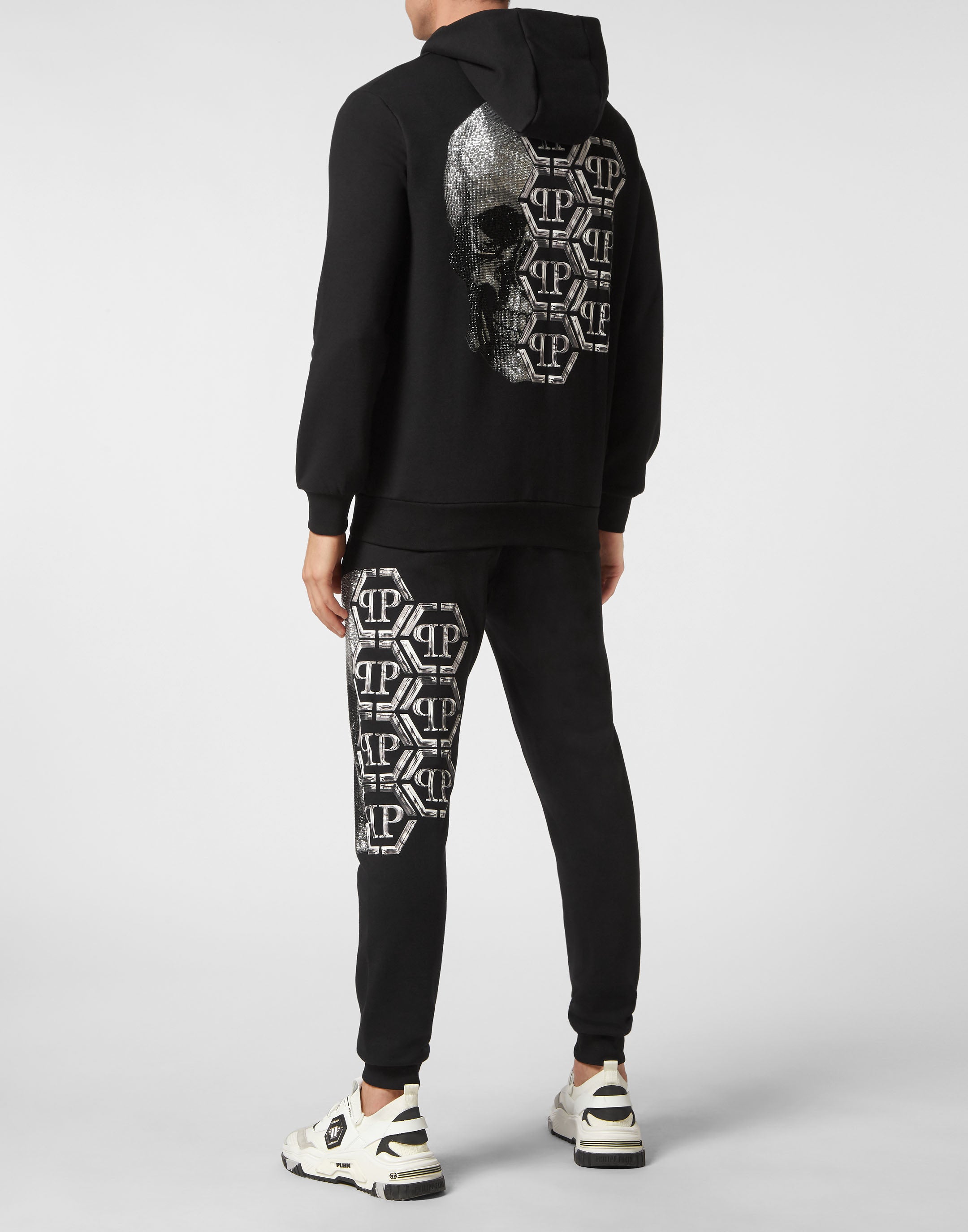 

Спортивный костюм для бега: толстовка с капюшоном/брюки Skull and Plein PHILIPP PLEIN, черный