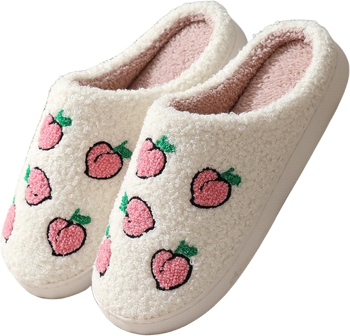

Домашние тапочки для женщин с милым клубничным узором, с эффектом памяти, мягкие и теплые, с противоскользящей подошвой, унисекс, для улицы и дома, удобная обувь для спальни Generic, A2