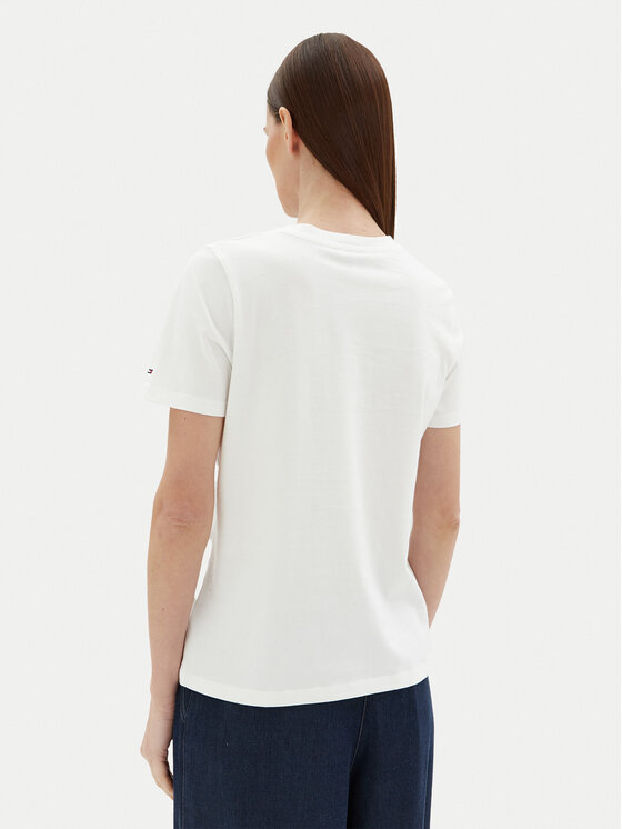 Футболка обычного кроя WW0WW45428 Tommy Hilfiger, белый — фото 3