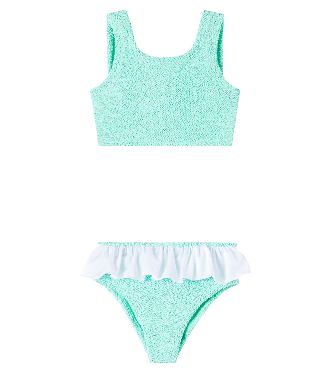 

Оливковый бикини с рюшами Hunza G Kids, Metallic Mint