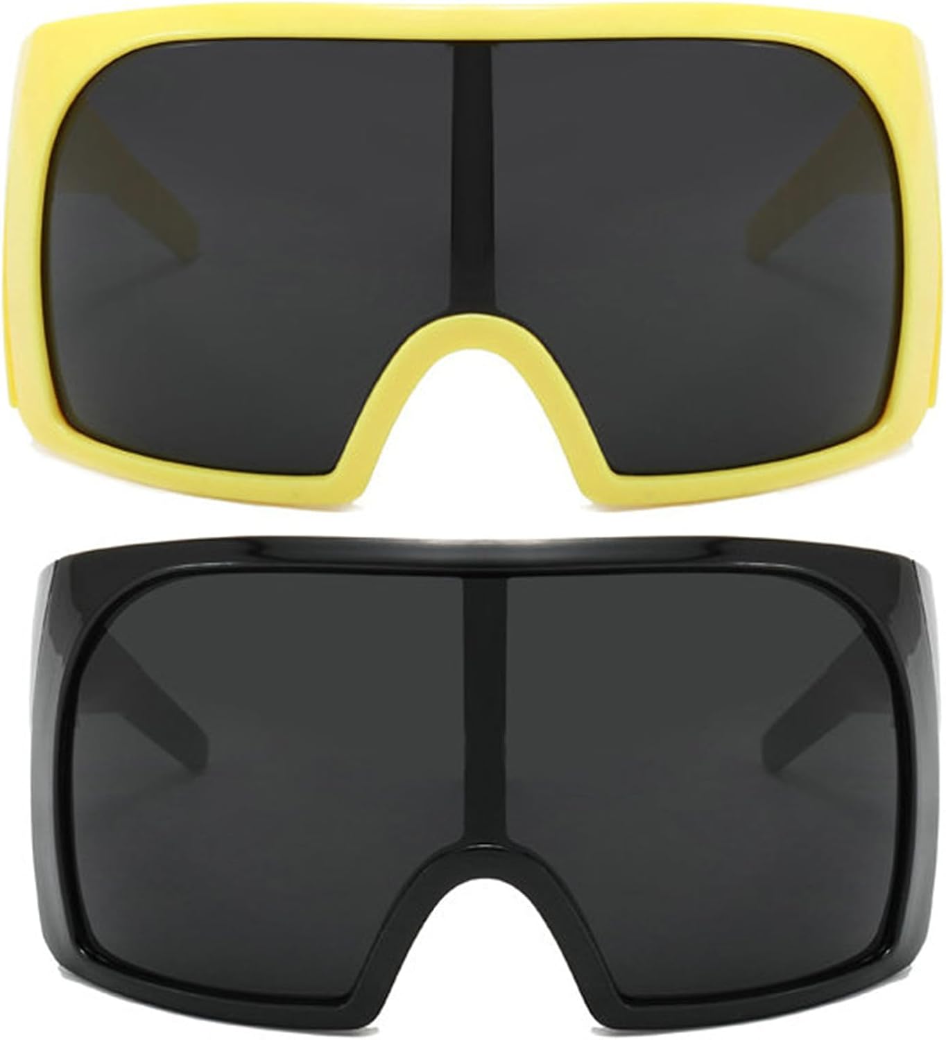 

Солнцезащитные очки Helena Oversized для женщин и мужчин, футуристические солнцезащитные очки-щитки, обтекаемые солнцезащитные очки, модные винтажные солнцезащитные очки в стиле Y2K, Black+yellow