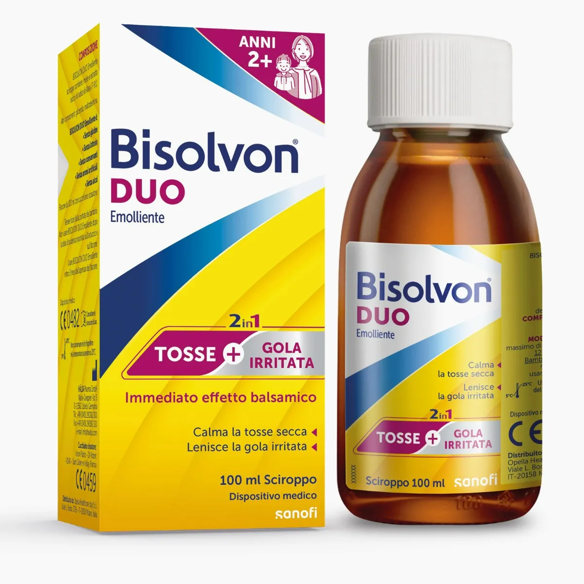 

Бисольвон Дуо Смягчающий сироп 100 мл против кашля и боли в горле Bisolvon