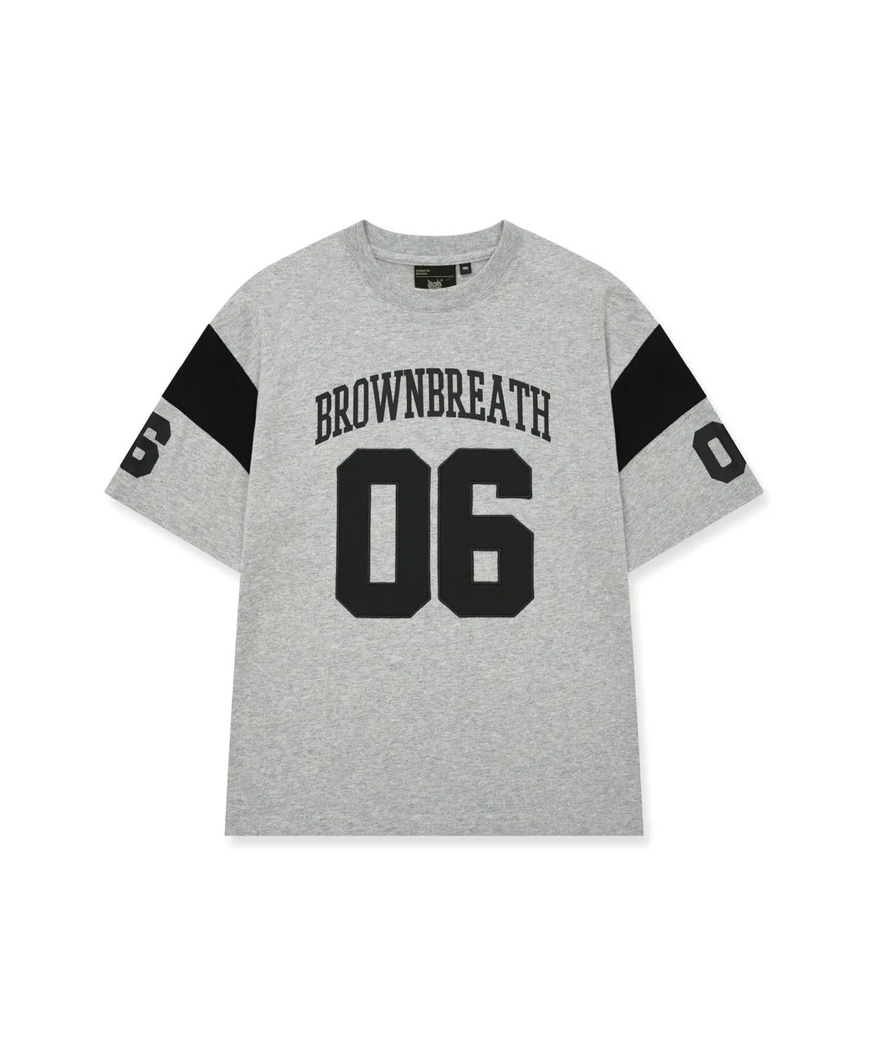 Детская футболка с сетчатыми вставками серого цвета от Brownbreath Kids — фото 2