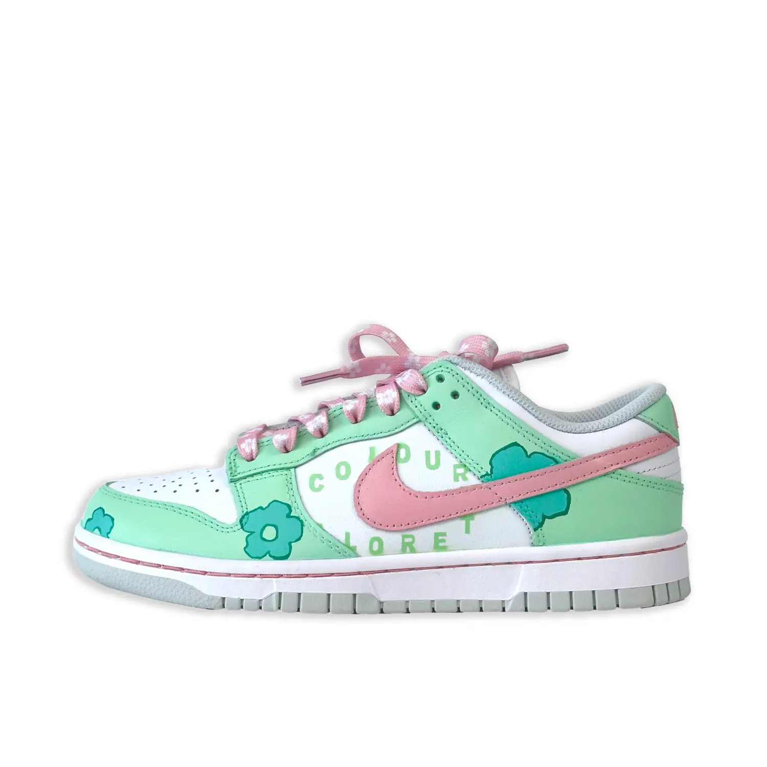 

Кроссовки Nike Dunk Skateboarding Shoes Women's Low-top Green/Pink/, светло-зеленый