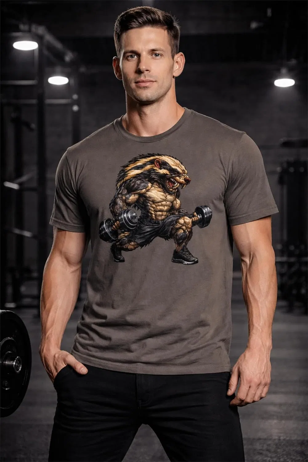 Футболка с принтом Savage Beast, Cvc Warm Gray — фото 4