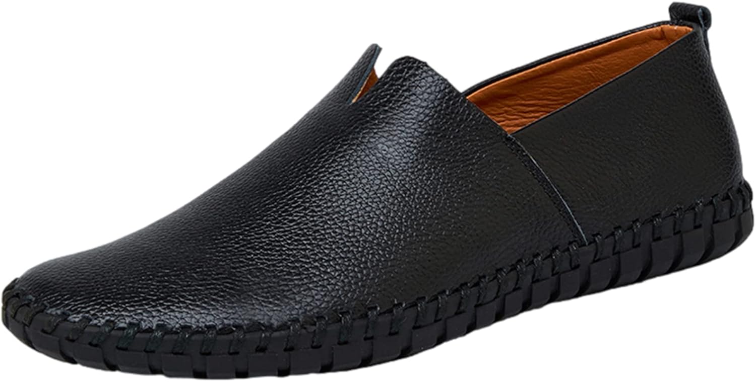 

Мужские лоферы из натуральной кожи, мягкая подошва ручной работы, летние слипоны с вырезами для повседневной и автомобильной езды Jamron, черный