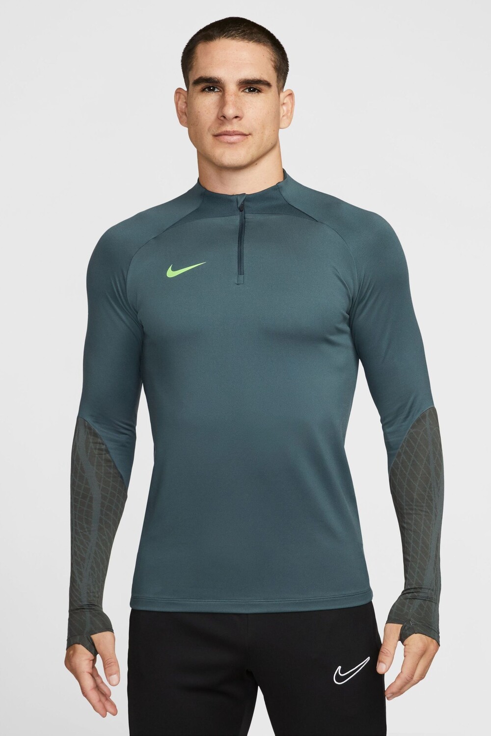 

Тренировочный топ Dri Fit Strike с короткой молнией Nike, зеленый