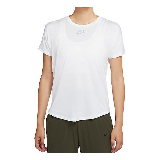 

Футболка (WMNS) Nike Air Dri-FIT Running Sports Round Neck Short Sleeve White T-Shirt