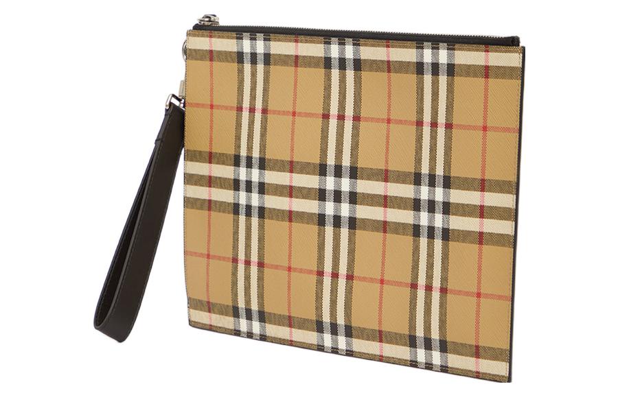 Винтажная кожаная клатч Burberry Regular Men's Light Umber — фото 2