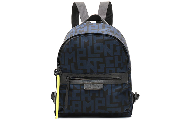 

Рюкзак Le Pliage из полиамидной ткани с принтом "Трубы" для женщин, цвет морской синий LONGCHAMP