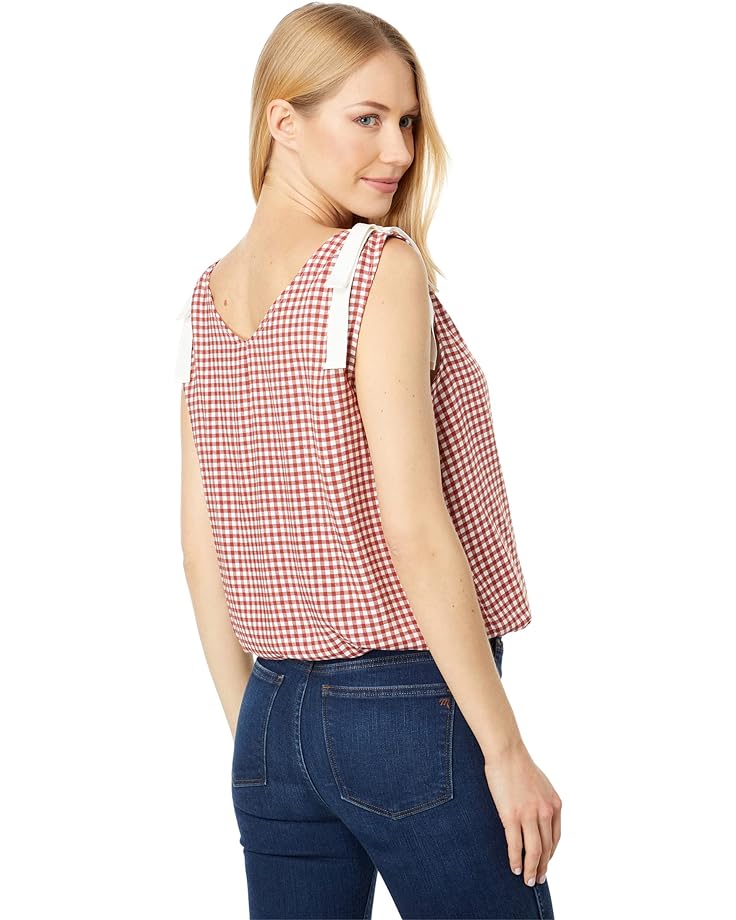 

Топ Bobeau Sleeveless Surplice Top, цвет Burnt Red Gingham