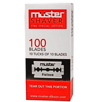 Бритвенные лезвия Platinum, упаковка 100 шт., Muster & Dikson