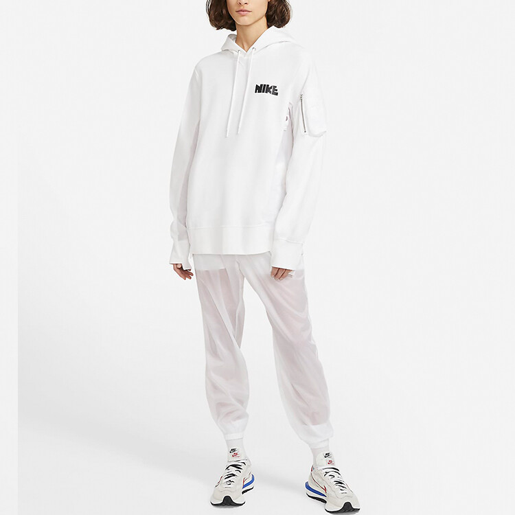 Sacai X Толстовка унисекс белая Nike, белый — фото 4