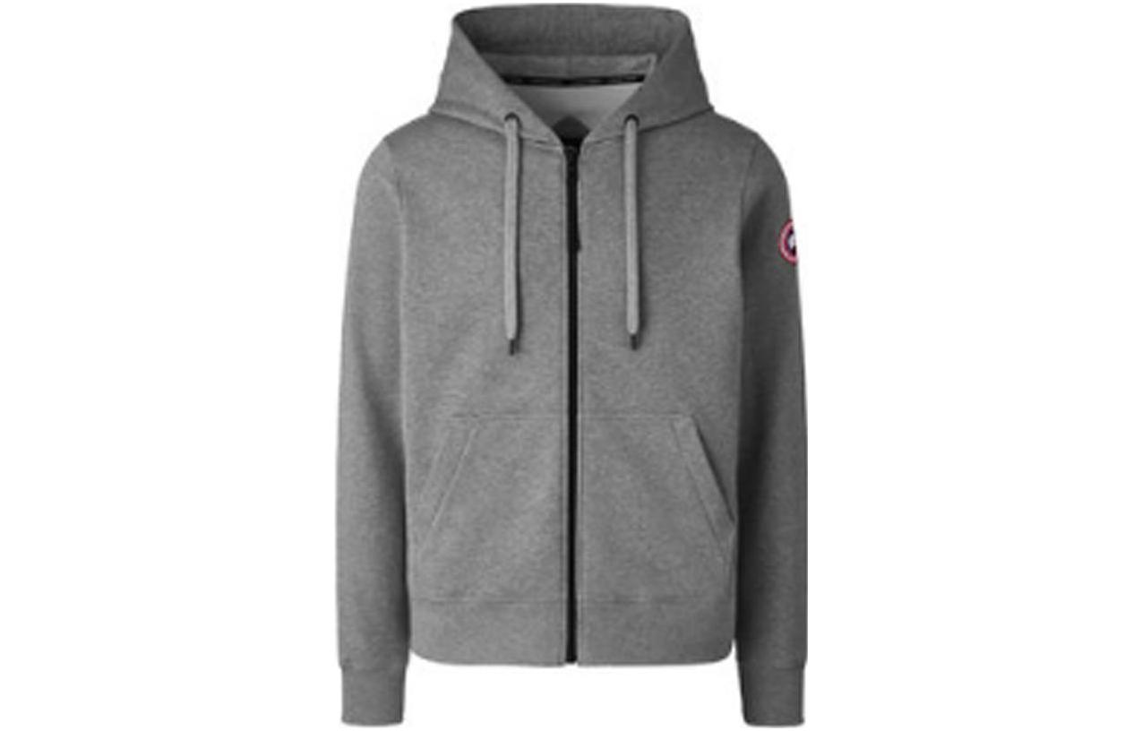 

Толстовка с капюшоном на молнии и шнурке с нашивкой-логотипом Canada Goose, цвет вересковый серый камень