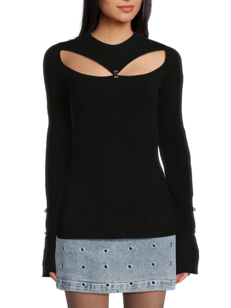 

Украшенный топ с вырезом Sonia Rykiel, черный