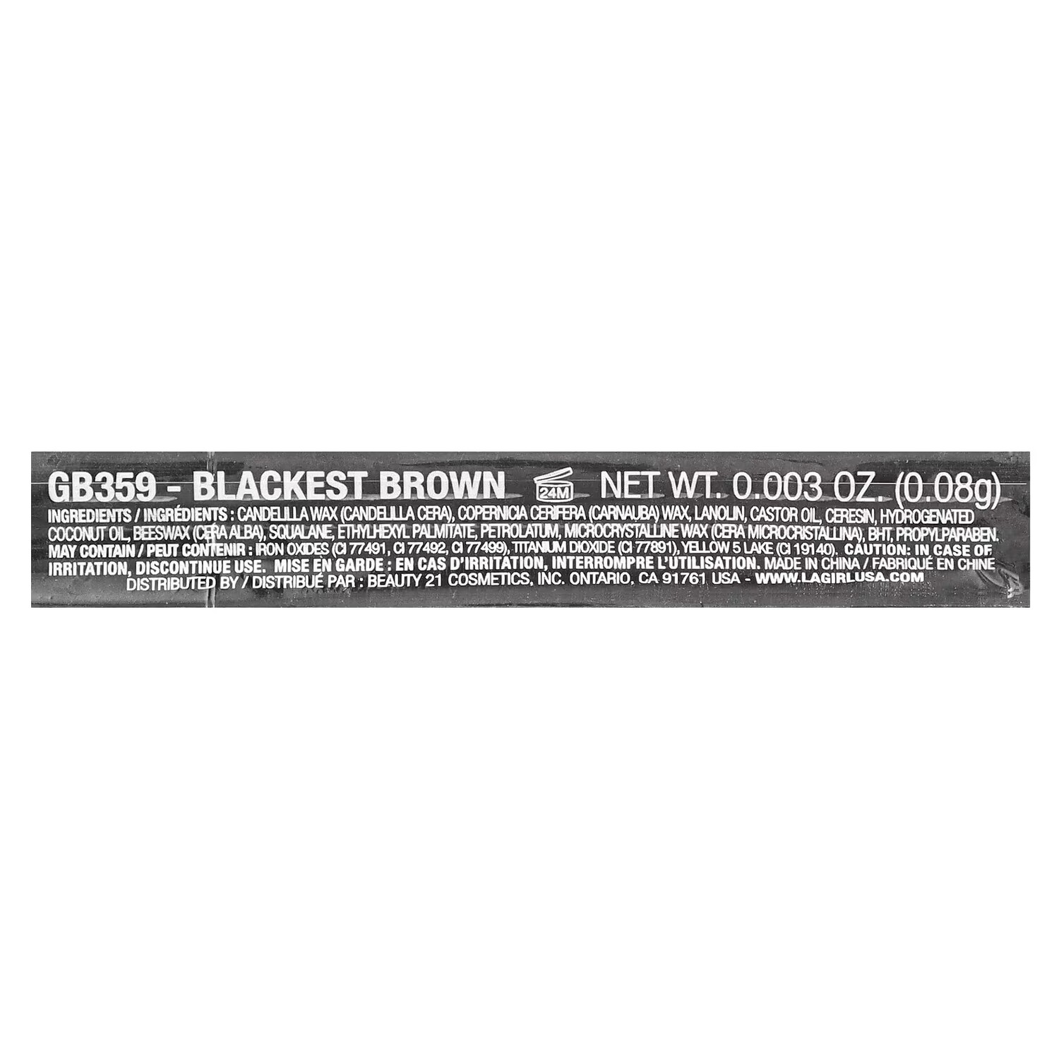 Карандаш для бровей LA Girl Shady Slim GB359 Blackest Brown, 0,003 унции (0,08 г) L.A. Girl — фото 2