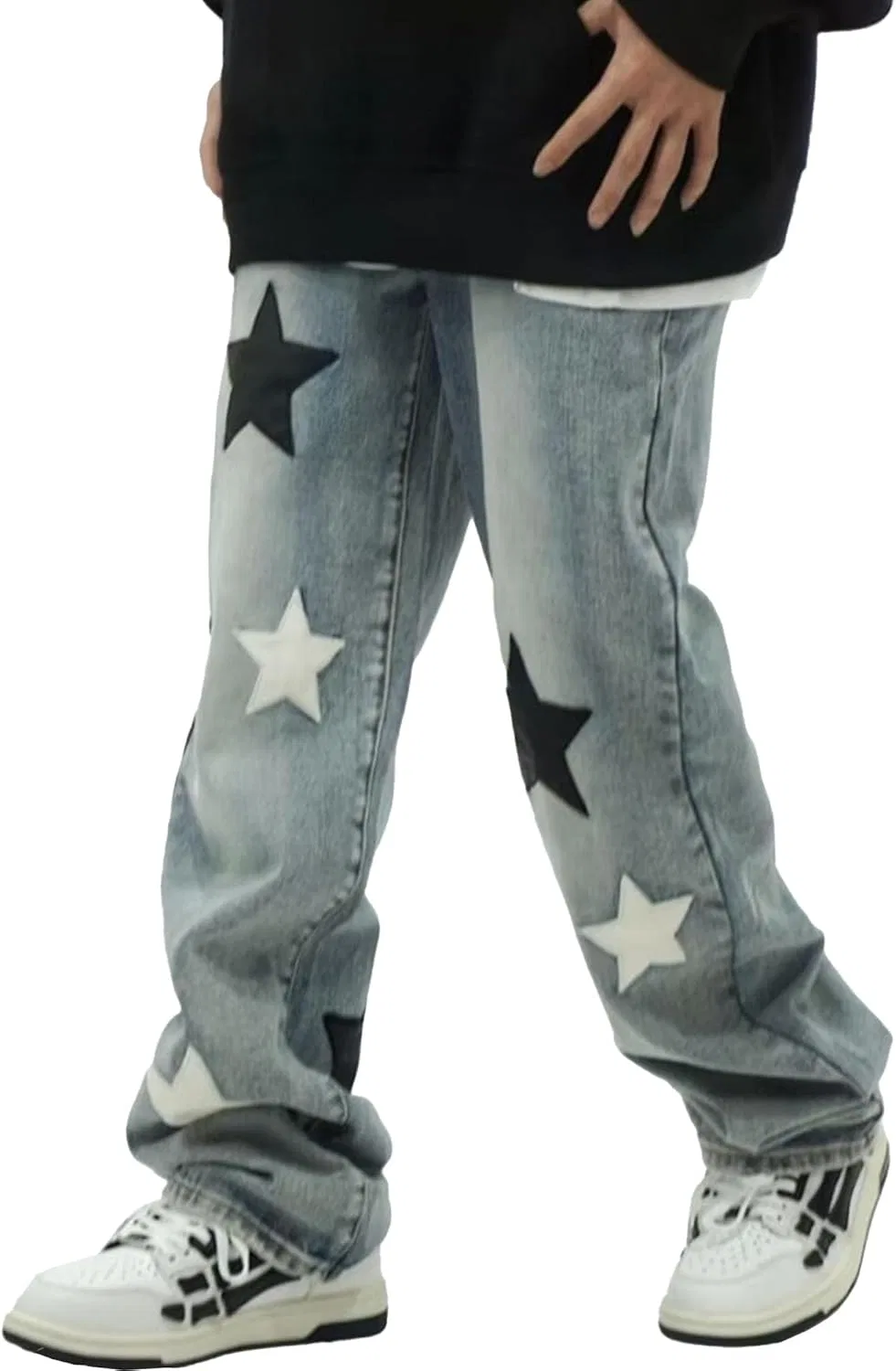 Джинсы мужские Y2K Star Pants, Light Blue