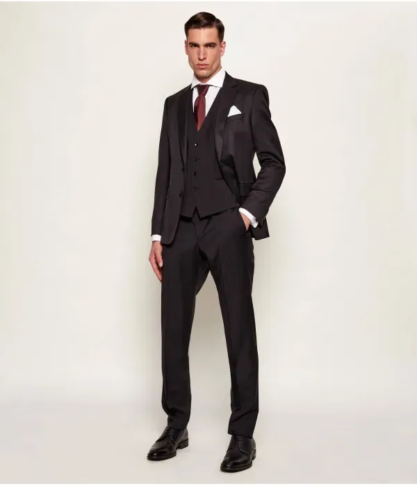 Огромный шерстяной жилет slim fit Boss, черный — фото 2