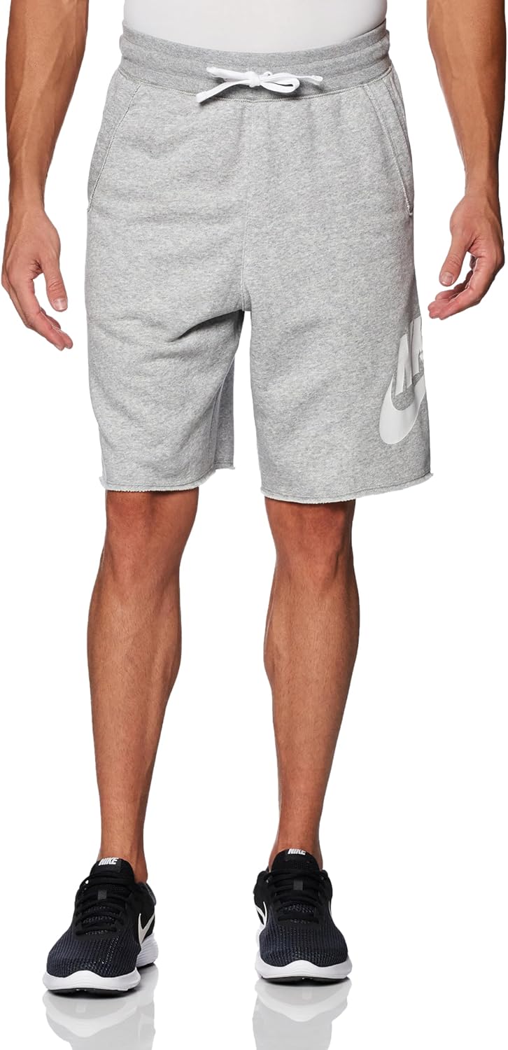 

Мужские шорты из французского трикотажа Nike Club Alumni (темно-серый меланж/белый/белый, DX0502-063), Dark Grey Heather