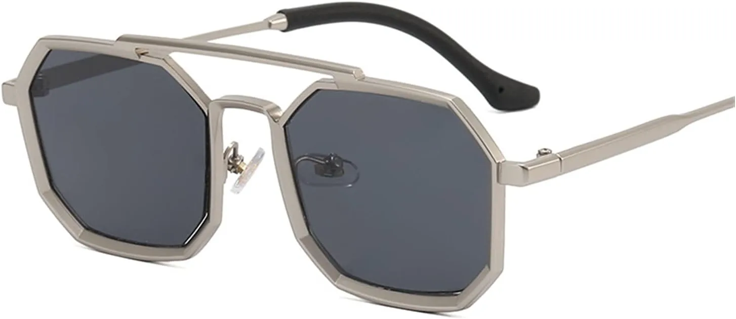 

Панк-солнцезащитные очки с многоугольной оправой, большие, для мужчин и женщин, в стиле ретро, ​​металлические (Цвет: A, Размер: Средний) MTZJH, One Color