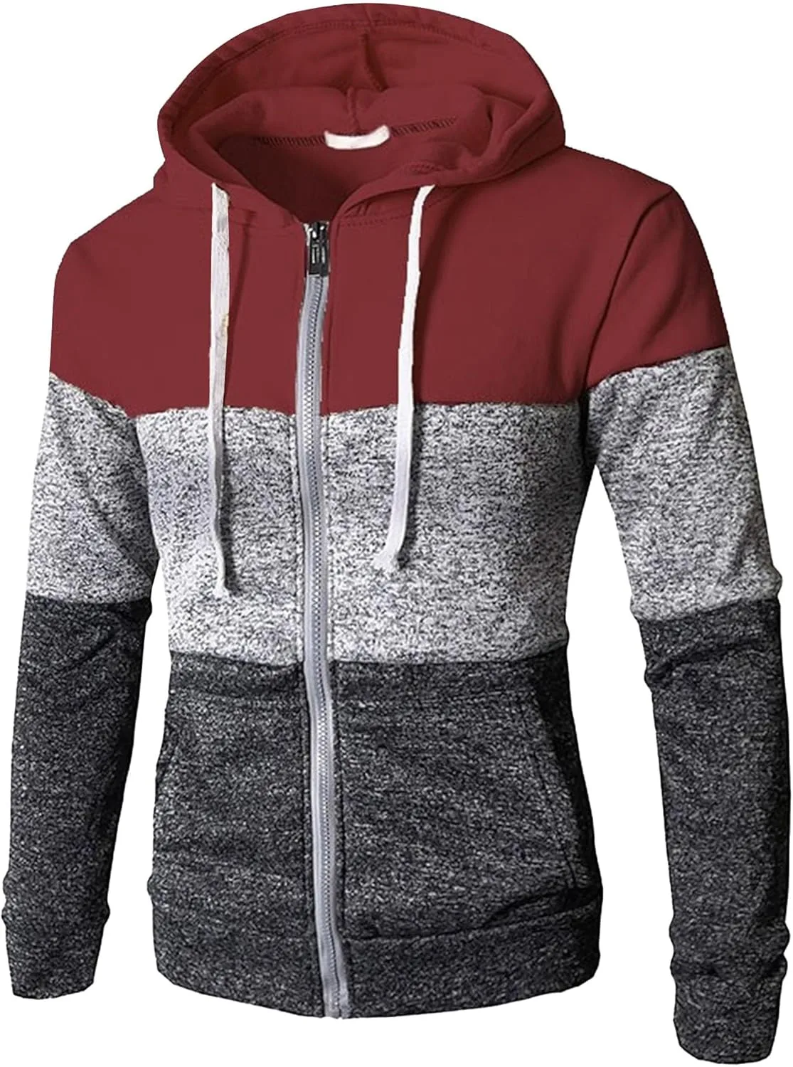 

Мужской кардиган с капюшоном DGHM-JLMY, триколор, молния