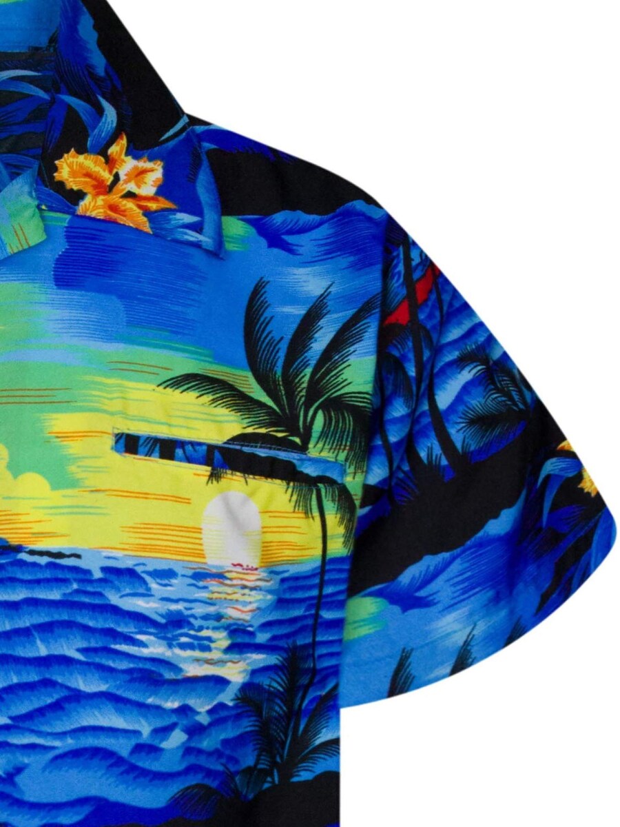 Рубашка на пуговицах классического кроя King Kameha Surf, синий — фото 4