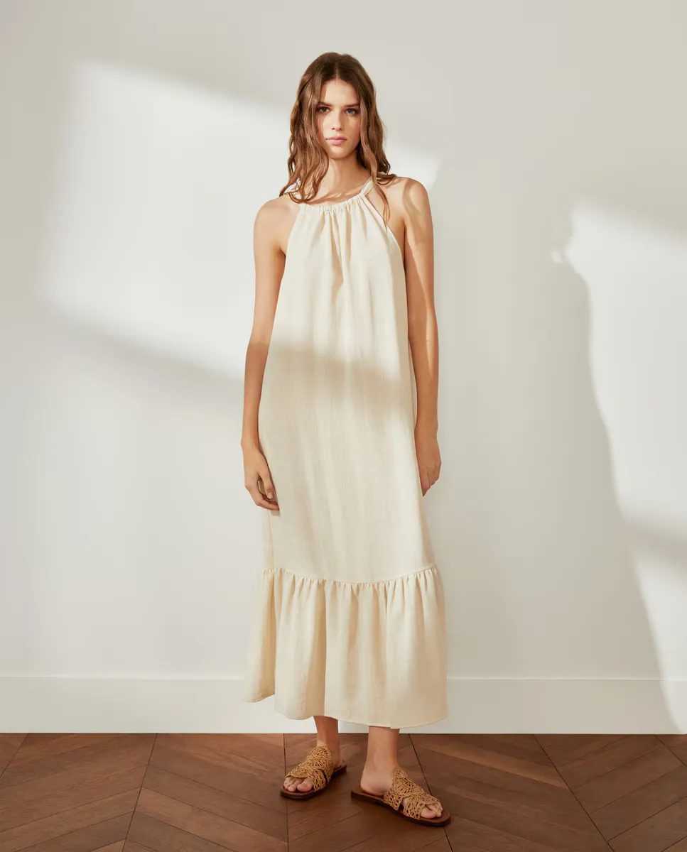 

Простое женское платье Southern Cotton, бежевый