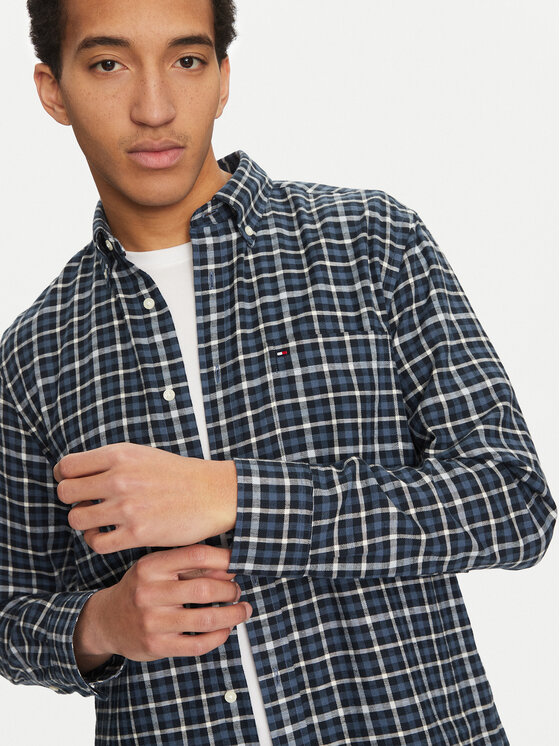 Рубашка обычного кроя Gingham MW0MW37573 Tommy Hilfiger, синий — фото 4