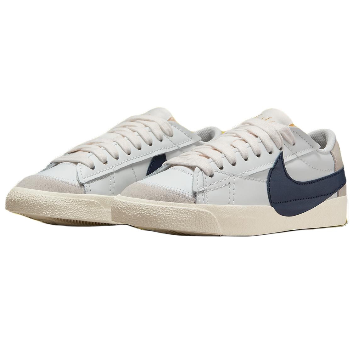 Кроссовки Nike Blazer Skateboarding Shoes Unisex Low-top Peak White/Black Obsidian Color/Sail White/Metallic Color/Phantom Gray White, белый — фото 3