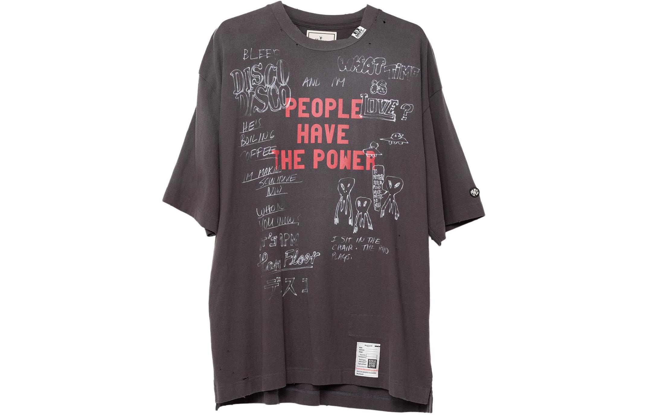 

Футболка с принтом Slogan Maison Mihara Yasuhiro, черный