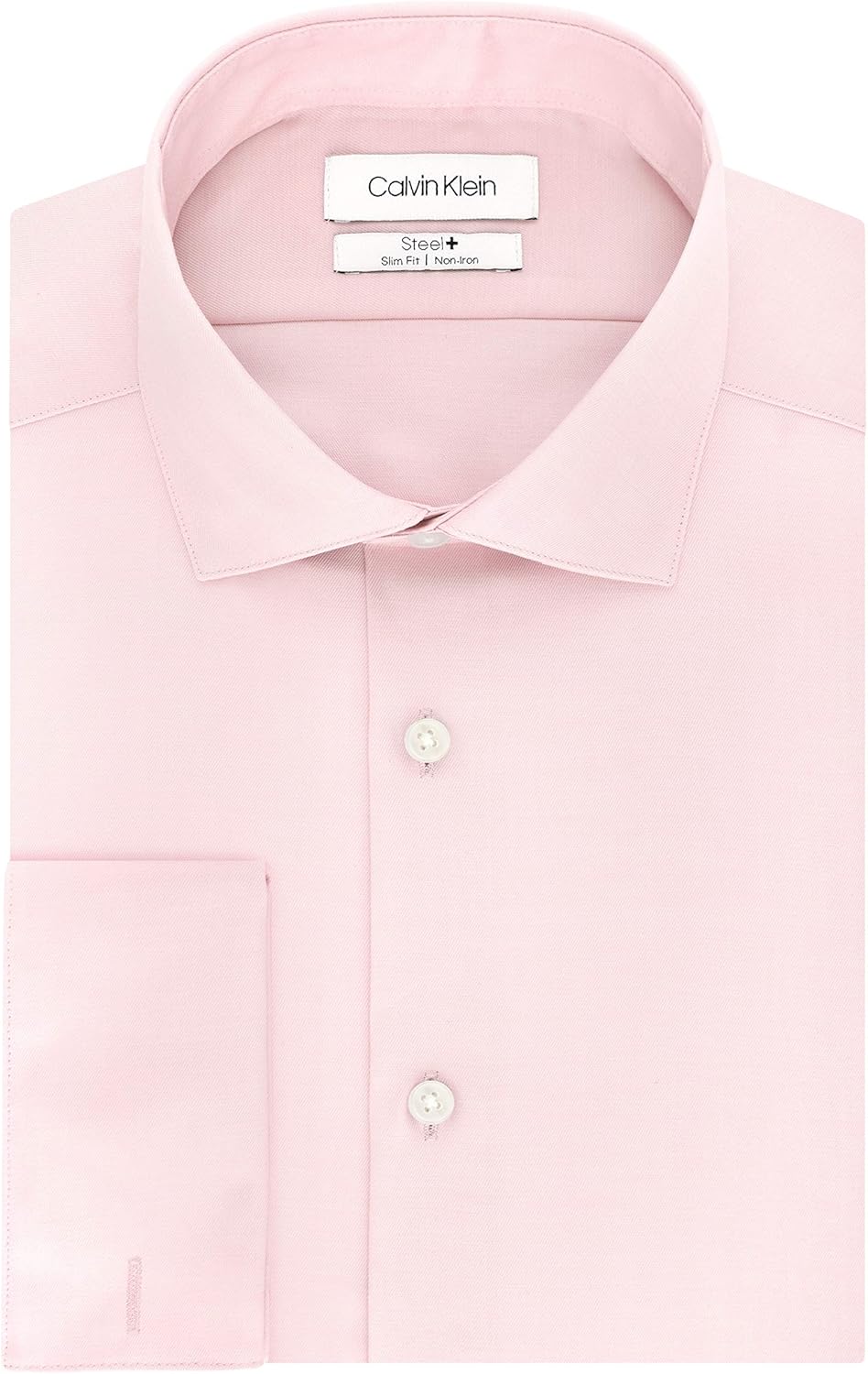 Мужская рубашка Calvin Klein Slim Fit Non Iron Solid French Cuff с манжетами - эксклюзивно на Amazon, Pink — фото 2