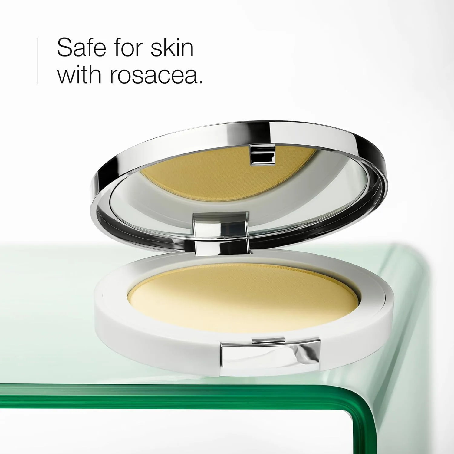 Прессованная минеральная пудра для лица Clinique Redness Solutions Instant Relief | Коррекция покраснений + подходит для кожи с розацеа, прозрачная, 28 г, Transparent — фото 2