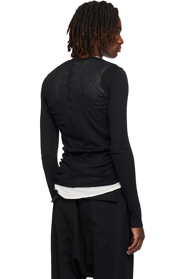 Футболка Temple rib ls Rick Owens, черный — фото 3