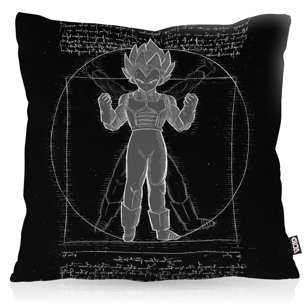 

Чехол на подушку VOID Vitruvian Vegeta, чехол для подушки из полиэстера, водонепроницаемый для улицы, da vinci roshi ball z son goku Dragon, размер подушки: 60 x 60 см, цвет подушки: черный