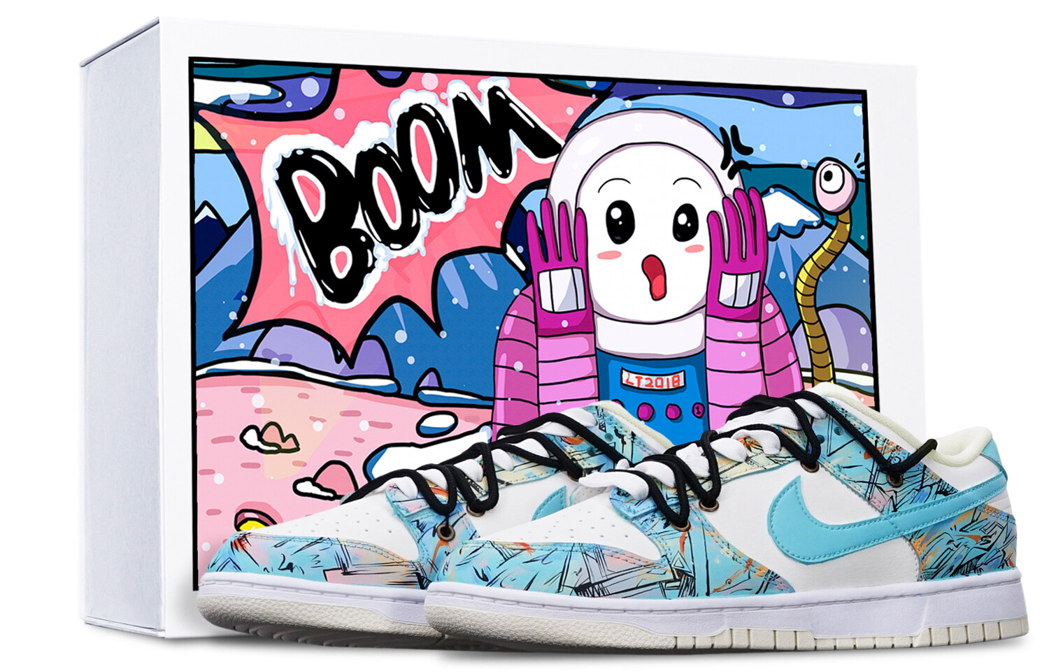 

Мужские кроссовки для скейтбординга Nike Dunk, голубой/белый