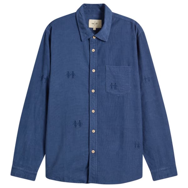 

Направление вышивки на рубашке из вельвета Folk, soft синий