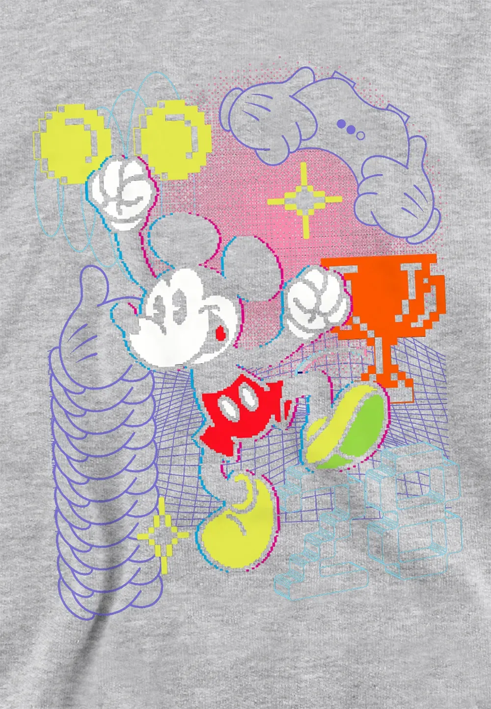 Детская худи Pixel Gamer Disney, серый — фото 2